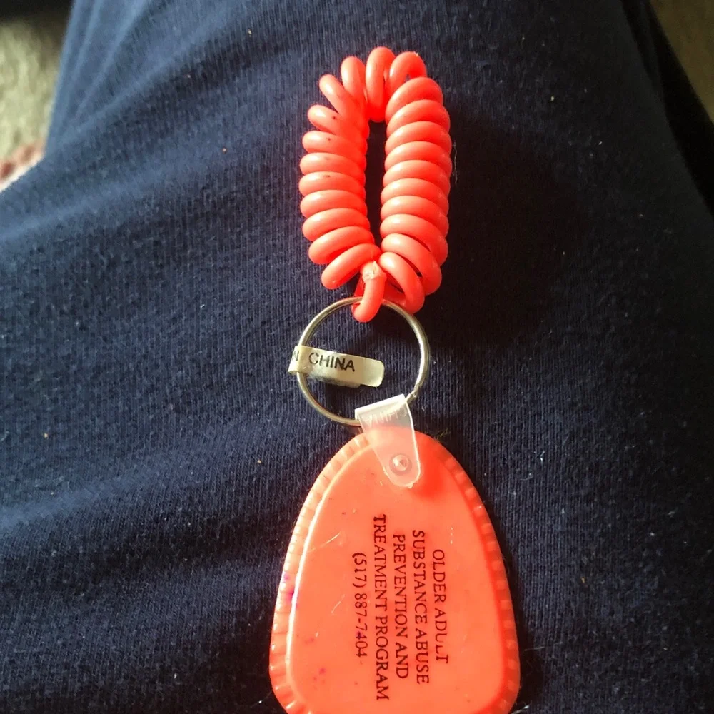 Orange Wrist Coil Keychain with Tag - Unbranded